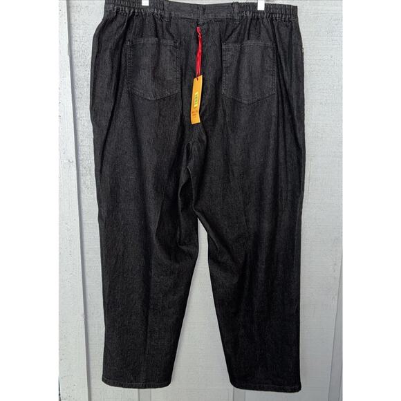 NWT Ruby Rd Woman 18W Black Jeans Wide Leg Pull On Stretch Denim Elastic Relaxed - Picture 7 of 11